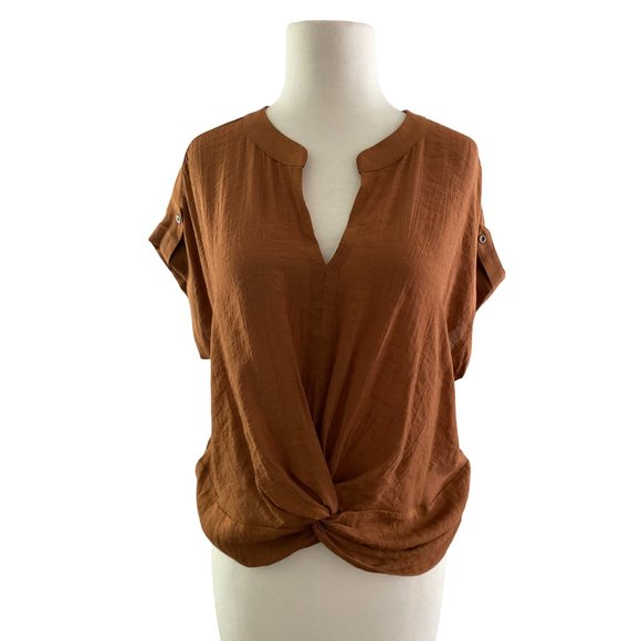 TWIST FRONT V NECK TOP - Picture 1 of 3